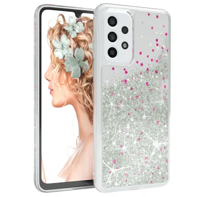 Produktbild von EAZY CASE - Glitzer Hülle kompatibel mit  Samsung Galaxy A33 5G Glitzer Schutzhülle, Soft Case, Backcover Transparent mit Motiv