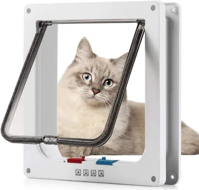 Immagine prodotto di Porta per gatti con chiusura magnetica a 4 vie, taglia XL, 24,5 x 28,5 x 5,5 cm, adatto per gatti e piccoli cani