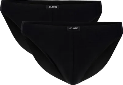 Produktbild von Atlantic Herren Slipy Mini - Bequeme Unterwäsche aus Pima Baumwolle und Modal, Atmungsaktiv, 2er Pack, Schwarz, Größe M M