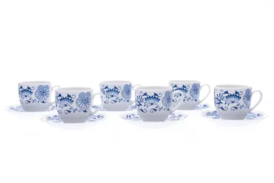 Zdjęcie produktu dla Thun 1794 Zestaw filiżanek i spodków, czeska porcelana, 250 ml, Saphyr, cebula, Thun, 6 szt
