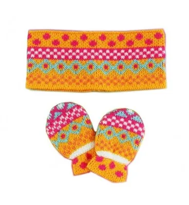 Produktbild von Heless Puppenkleidung Stirnband mit Fäustlingen orange 35-45 cm - Zubehör Set