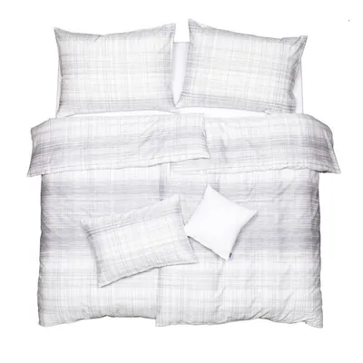 Obrázek produktu pro SCANquilt povlečení SATÉN DESIGN crossing bílošedá 100% dlouhovlákná česaná bavlna 140 x 200/70 x 90 cm
