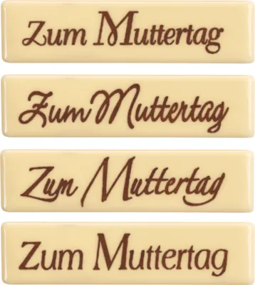 Produktbild von Günthart 96 Stück Schriftstreifen Zum Muttertag, weiße Schokolade