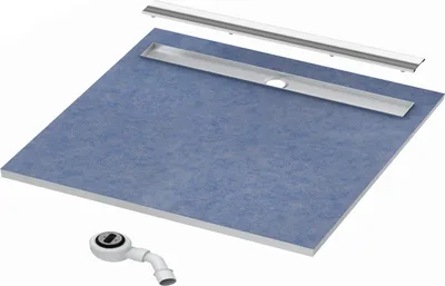 Produktbild von Sellon24® Duschelement Duschboard mit Duschrinne befliesbar 90x90 Gefälleplatte zu befliesen Siphon Base