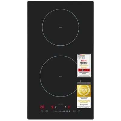 Produktbild von Induktionskochfeld | EKI300-490 | 2 Induktionskochzonen | Slider touch control | Timer | Leistungsaufnahme Kochfeld 3680 W | Schwarz