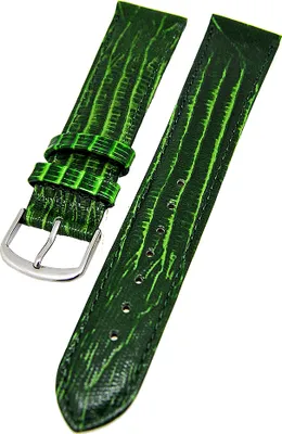 Produktbild von Uhrenarmband Kalbleder Armband Tejustruktur leicht gepolstert Grün 22mm