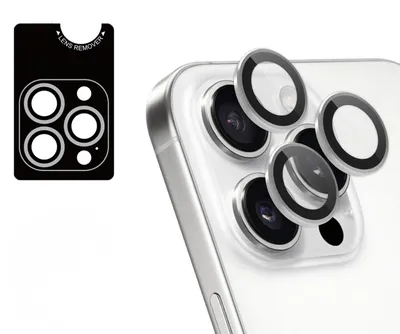 Imagen del producto de Protector de cámara de cristal paquete de 2 para Apple iPhone 16 Pro / 16 Pro Max - White Titanium