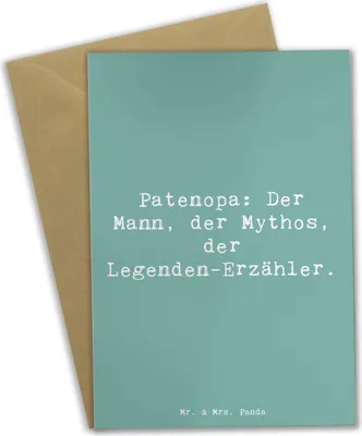Produktbild von Mr. & Mrs. Panda Klappkarte Spruch Patenopa Legende - Meeresbrise - Geschenk, genesungskarte, Erinnerungen, herzerwärmende Sprüche, einladungskarten, Familie, Verwandte