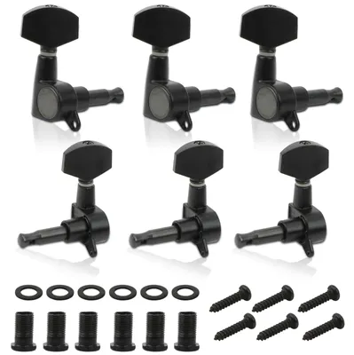 Productafbeelding van 6 Stuks Mechanische Gitaarstemknoppen in Zwart