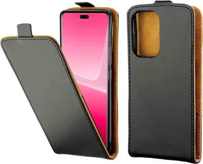 Produktbild von König Design Hülle kompatibel mit Xioami 13 Lite Kunstleder Handyhülle - Handy Case Schwarz