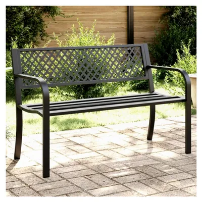 Produktbild von Gartenbank 119 cm Schwarz Stahl