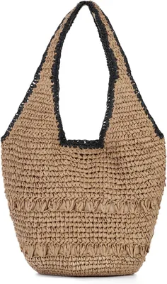 Produktbild von Strandtas große geflochtene Schultertasche aus Raffia, Sommer, Einkaufstasche für Damen