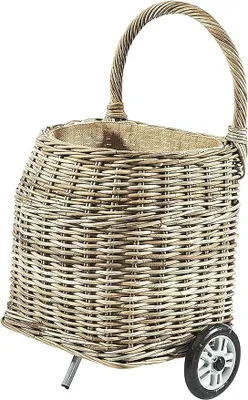 Produktbild von Kaminholzwagen mit Rollen Brennholzwagen - aus Rattan kubu grey