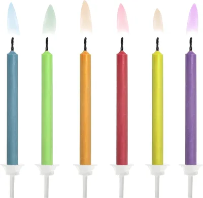 Produktbild von Geburtstagskerzen bunte Flammen 6.5cm, 6 Stück