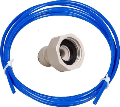 Produktbild von Wasseranschlussset für Kühlschränke Blauer Schlauch 5m, Reduzierung 3/4-1/4 - Zum Anschluss an Wasserfilter - Universal-Wasseranschlussset