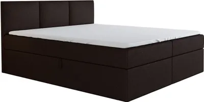 Produktbild von Boxspringbett RICO 140 x 200 mit 2 Bettkästen, Bonell-Matratze und Topper. Farbe: Dunkelbraun