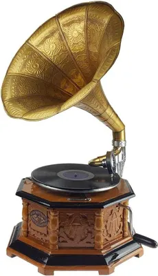 Produktbild von Grammophon Holz Oktagon geschnitzt