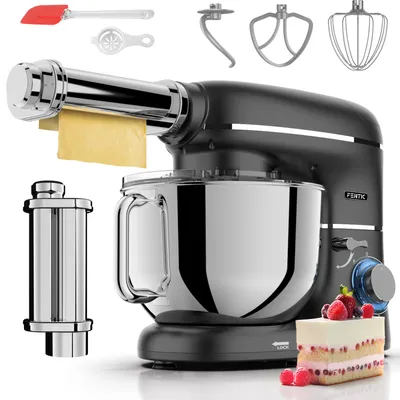 Zdjęcie produktu dla Fentic Robot kuchenny z maszynką do makaronu, 2000W, Robot planetarny, misa ze stali nierdzewnej 6,2L