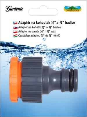 Obrázok produktu pre Záhradný adaptér Nohel na hadicu 1/2 a 3/4 z plastu
