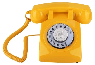Zdjęcie produktu dla Retro telefon z tarczą - vintage telefon stacjonarny - klasyczny design