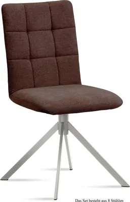 Produktbild von Esszimmerstuhl (8er-Set) Dorise 47x91x60 Edelstahl/Braun