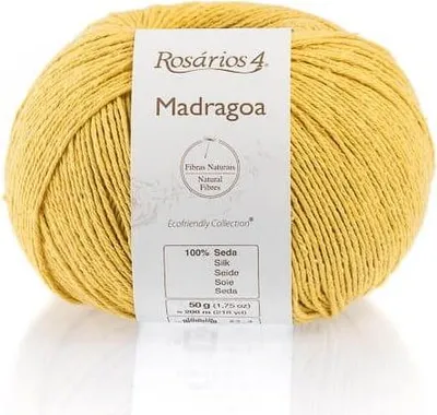 Produktbild von Rosarios 4 Madragoa Seidengarn 50g Amarelo - Für leichte Sommerprojekte, 100% Seide