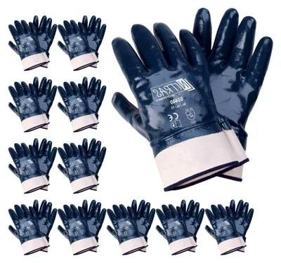 Produktbild von Nitrilhandschuhe Arbeitshandschuhe Handschuhe mit Stulpe - 12 Paar, Größe:8 (M)
