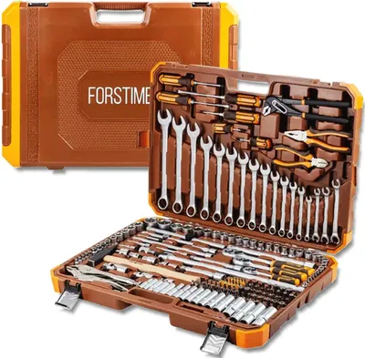 Zdjęcie produktu dla FORSTIME Zestaw narzędzi DUŻY 180 ELEMENTÓW 1/4" 3/8" 1/2" 6-kątnych 4-32mm