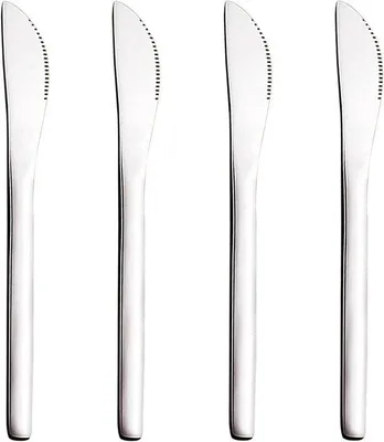 Productafbeelding van Ibenzoa® 4-delige set dessertmessen van roestvrij staal – kleine messen voor kinderen met een ergonomische handgreep en afgeronde punt