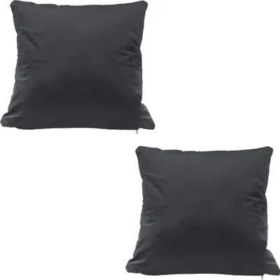 Produktbild von Kissenbezug 2er Set 40x40 cm Grau Samt weich Kissenhülle Sofakissen Dekokissen Reißverschluss