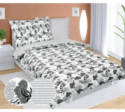 Obrázek produktu pro Krepové povlečení - 140x200 cm. 70x90 -  šedá