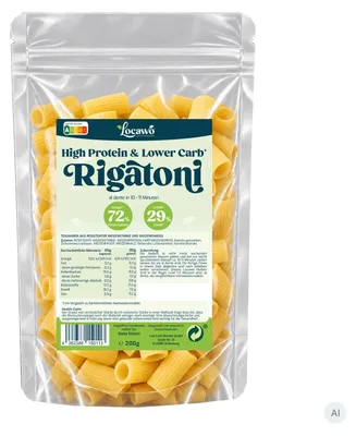 Produktbild von Locawo High Protein Low Carb Rigatoni | Pasta | Nudeln 200g