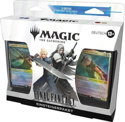 Produktbild von Magic The Gathering FINAL FANTASY Sammelkartenspiel Einsteigerpaket, 2 spielfertige Decks, Deutsche Version, Arena Code-Karten