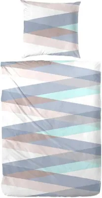 Produktbild von Hahn Seersucker Bettwäsche Muster Blau 155x220 cm + 80x80 cm