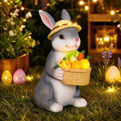 Hasen-Tuinfigur, Dekoration für Balkon & Garten, 1 Stück