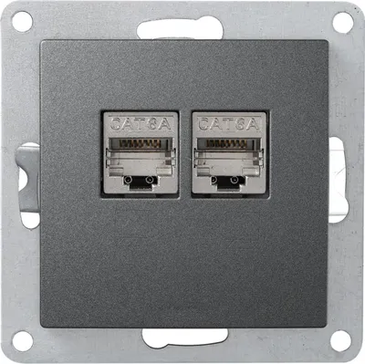 Produktbild von Netzwerk-Dose McPower ''Flair'' CAT6A, UP, anthrazit, vollgeschirmt
