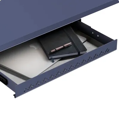 Produktbild von Schubladen-Organizer unter dem Schreibtisch, 41x27x5cm, Hochwertiger Stahl, Ausziehbarer Platzsparer Blau