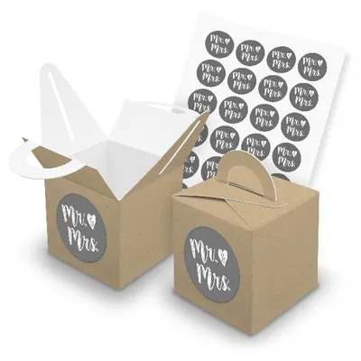 Produktbild von itenga SET 24x Würfelboxen mit Griff Braun (V43) + Motivsticker (M124)
