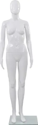 Immagine prodotto di Manichino Donna Figura Intera Base in Vetro 175cm Bianco Lucido