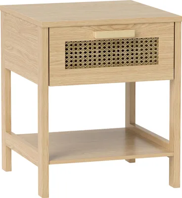 Produktbild von HOMCOM Nachttisch natürlicher Nachtkommode Beistelltisch mit Schublade Natur