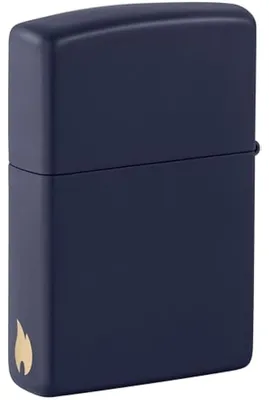 Produktbild von ZIPPO - Zippo Logo und Flammenmotiv - Dunkel Blau Matte Sturmfeuerzeug nachfüllbar Benzin 60006302