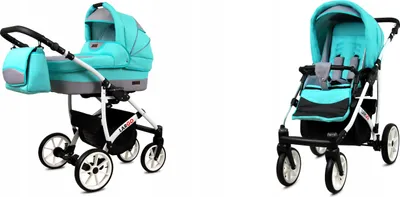 Produktbild von BabyLux® Largo | 2in1 Kinderwagen Set | Mint | Kombikinderwagen | Kinderwagenset | Buggy + Babyw