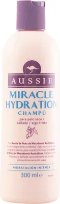 Obrázek produktu pro Aussie Miracle Moist , 300 ml, Šampon, Neprofesionální, Unisex, Lámavé vlasy, Poškozené vlasy, Suché vlasy, Všechny barvy
