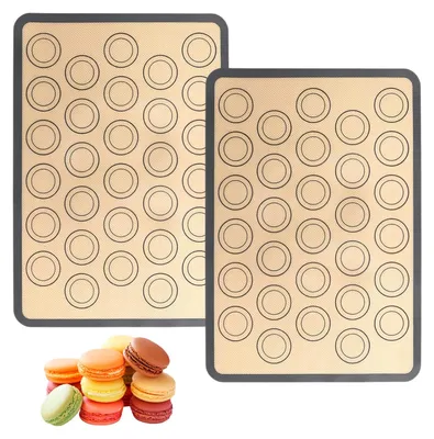 2er Set Silikon-Macaron-Backmatte, 42×29,5 cm, antihaft