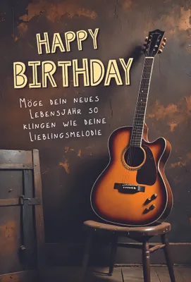 Produktbild von Geburtstag Hobby Musik Gitarre Spruch Glückwunschkarte mit Umschlag