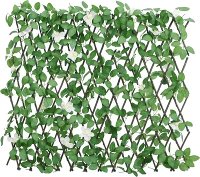 Produktbild von vidaXL Rankgitter mit Künstlichem Efeu Erweiterbar Grün 186x30 cm
