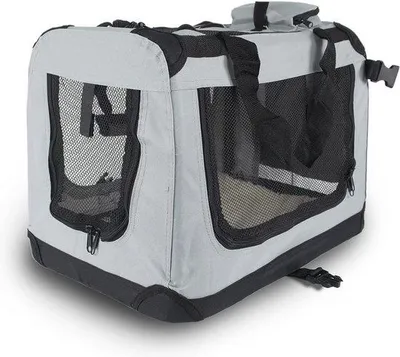 Image de Cage de transport pour animaux, 50 x 34 x 36 cm, ventilée, pour chats et chiens jusqu'à 8 kg