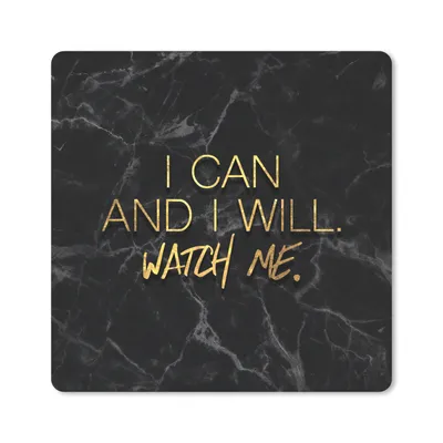 Produktbild von MuchoWow® Mauspad Mousepad Zitate - Selbstvertrauen - Gold - Marmor 20x20 cm - Mousepads - Maus Mat - Pad - Mausunterlage - Desk Mat - Bureauartikeln