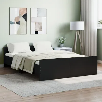 Obrázok produktu pre Maison Exclusive – posteľ s čelom a nožnou časťou, čierna, 135 x 190 cm