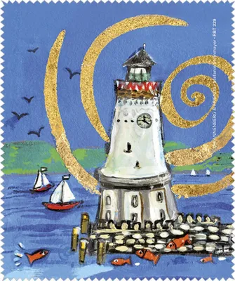 Produktbild von Reinigungstuch An der See, Meer Leuchtturm Fische Brillenputztücher Microfasertuch Urlaub